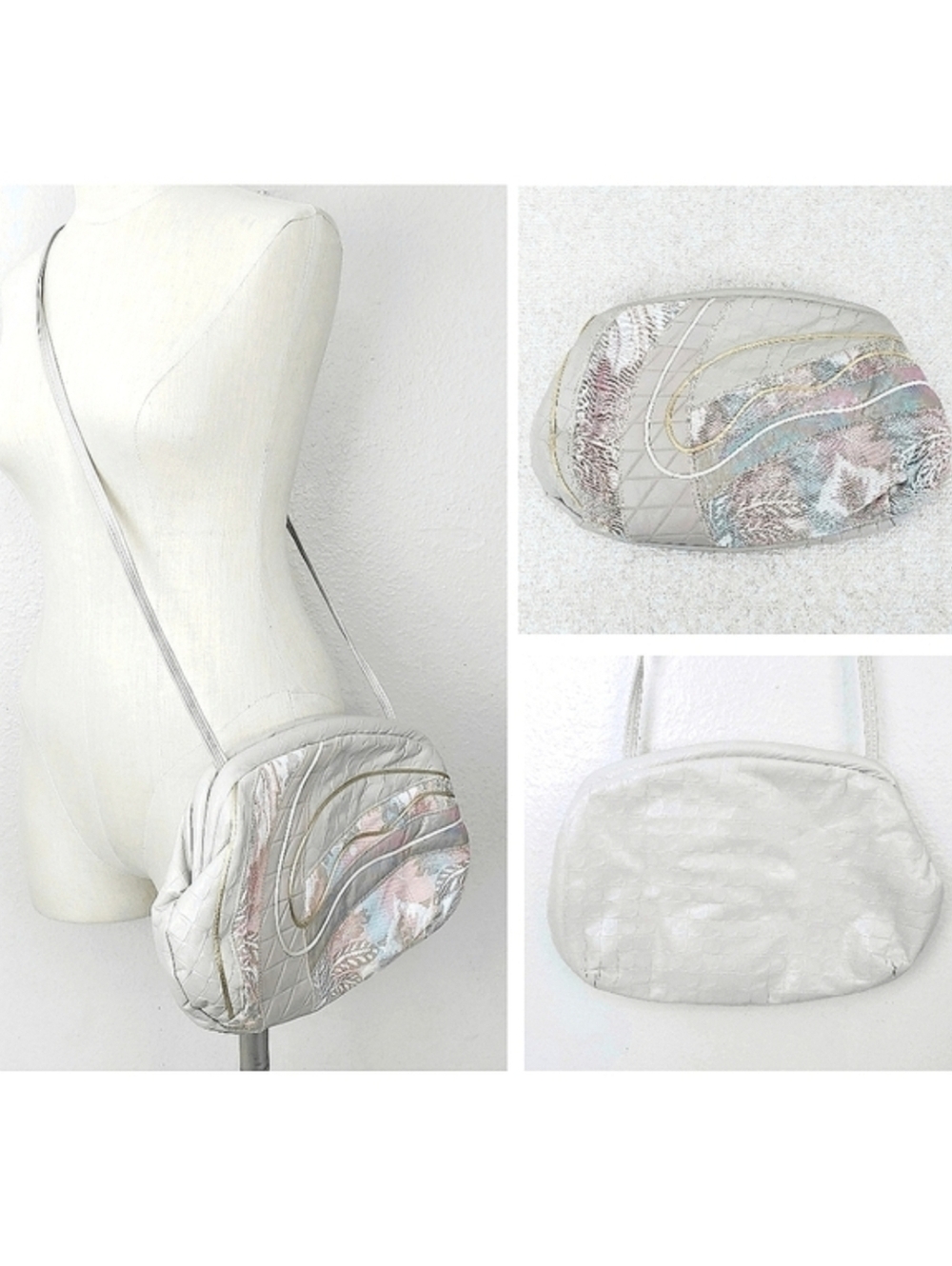 Fifth Avenue Handbags Vintage Patchwork Convertible Clutch Crossbody Bag